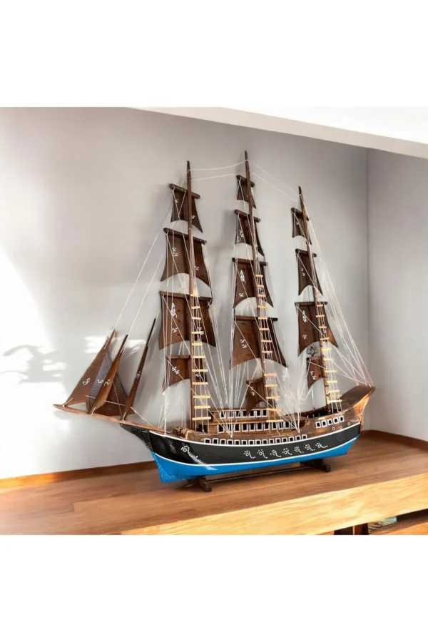 El Yapımı Ahşap Maket Gemi 75 Cm