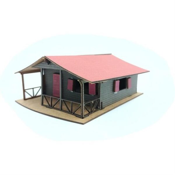 Demonte Verandalı Siyah Dağ Evi 1:100 110x83x41mm